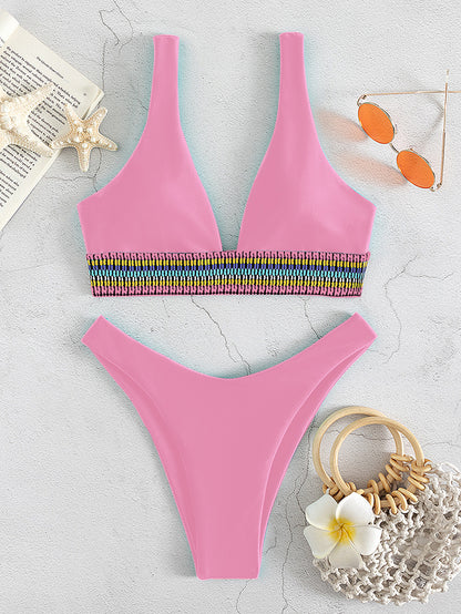 2 Piece  Swimwear Swimsuit Brazilian High Waist Bikinis Set Bathing Suit Swim for Summer Beach Wear The Clothing Company Sydney