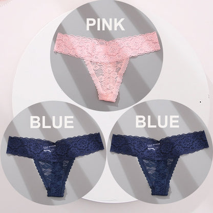 3 pack G-string Thong Panties Lace Floral Underwear Transparent Underpants Lingerie Briefs The Clothing Company Sydney