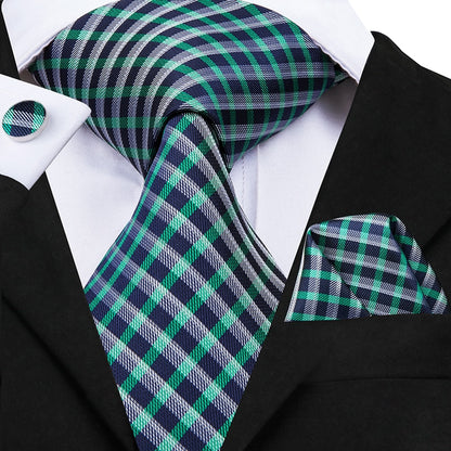3 Piece Business Classic Blue Black Striped Solid Neck Tie Necktie Pocket Square Cufflinks Wedding Party Silk Tie Set The Clothing Company Sydney