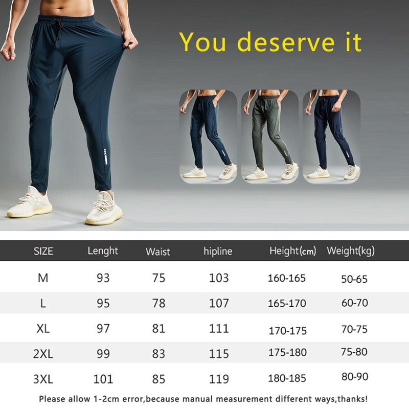 Summer Thin Men's Jogging Sweatpants Elastic Skinny Fit Casual Outdoor Training Fitness Sport Pants Running Trousers The Clothing Company Sydney