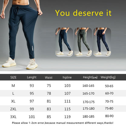 Summer Thin Men's Jogging Sweatpants Elastic Skinny Fit Casual Outdoor Training Fitness Sport Pants Running Trousers The Clothing Company Sydney