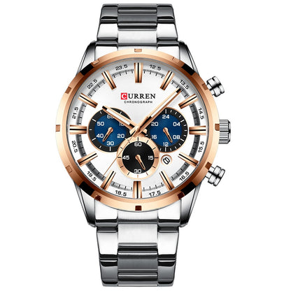 Men's Watch Luxury Sports Quartz Mens Watches Full Steel Waterproof Chronograph Wristwatch The Clothing Company Sydney