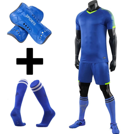 Children Adult Football Jerseys Boys and girls Soccer Clothes Sets youth soccer sets training jersey suit with socks and Shin guards The Clothing Company Sydney