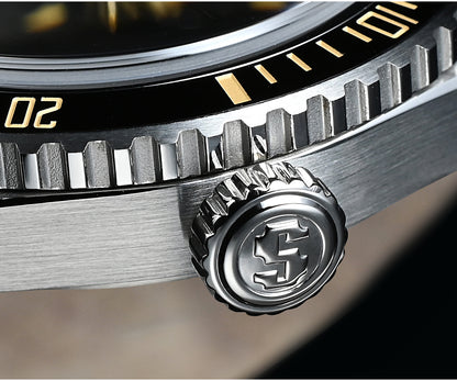 San Martin Men's 38mm Diver 6200 Retro Water Ghost Luxury Sapphire NH35 Automatic Mechanical Vintage 20Bar Luminous Watch Clothing Company Sydney