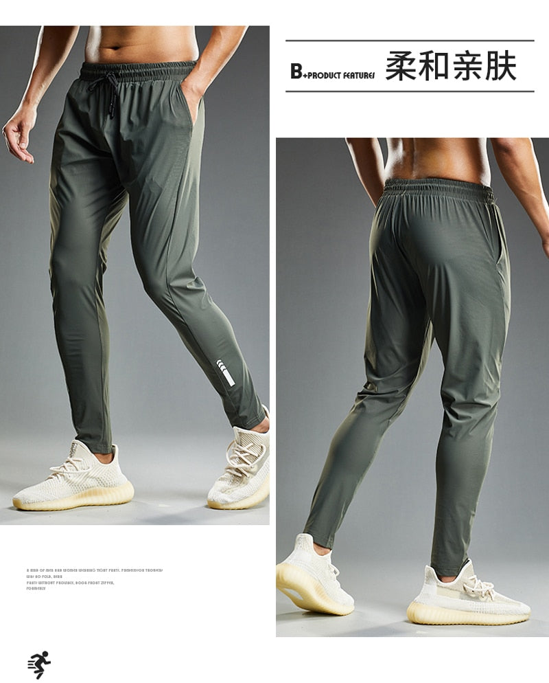 Summer Thin Men's Jogging Sweatpants Elastic Skinny Fit Casual Outdoor Training Fitness Sport Pants Running Trousers The Clothing Company Sydney