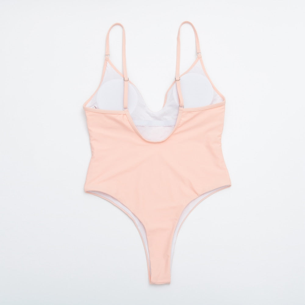 Solid One Piece Swimsuit Swimwear Bodysuit Swimsuit Push Up Monokini High Waist Bathing Suits Beach Wear The Clothing Company Sydney