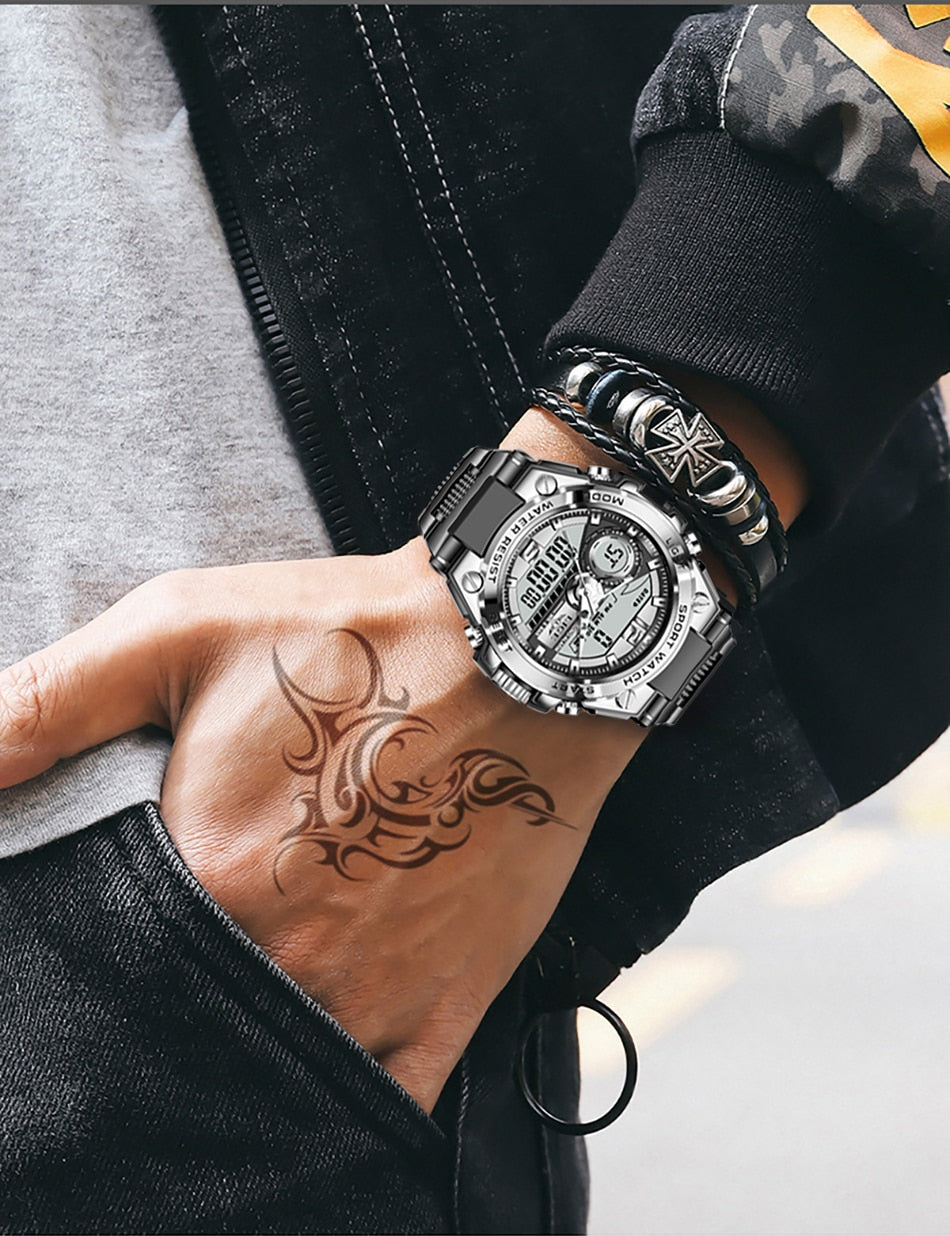 Digital Men Military Watch 50m Waterproof Wristwatch LED Quartz Clock Sport Watch Male Big Watches The Clothing Company Sydney