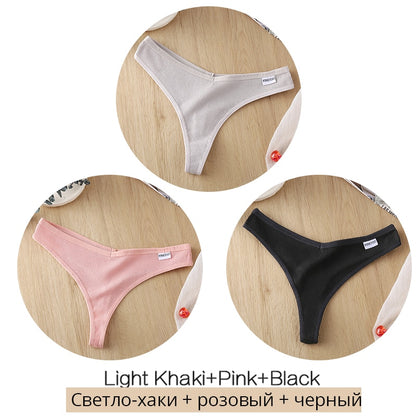 3 pack/Set Women's Cotton Mix Thongs Panties Low Waist G-String Briefs Ladies Brazilian Lingerie Girls Breathable Intimates The Clothing Company Sydney