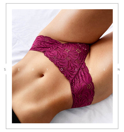 Lace Low-waist Briefs Breathable Embroidery Underwear Transparent Panties G String Underpant Lingerie The Clothing Company Sydney