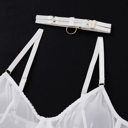4 Piece Lingerie Underwear Bra Garters Brief Sets Transparent Lace Seamless Panties Set The Clothing Company Sydney