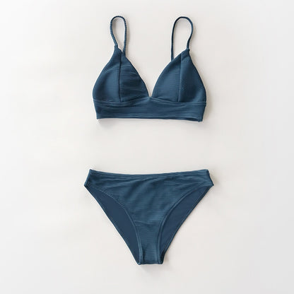 Army Green Solid Bikini Set Triangle Two Piece Swimwear Plain Beach Bathing Suit Swimsuits The Clothing Company Sydney