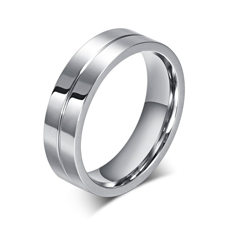 Trendy Wedding Bands Rings for Women Men Love Gift Gold-color Stainless Steel CZ Promise Couple Jewellery The Clothing Company Sydney