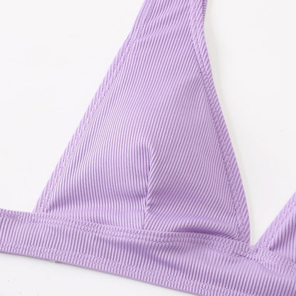 2 Piece Ribbed Bikini Women Swimsuit High Waist Swimwear V-neck Biquini Push Up Bathing Suit Women Black Bikini Set The Clothing Company Sydney