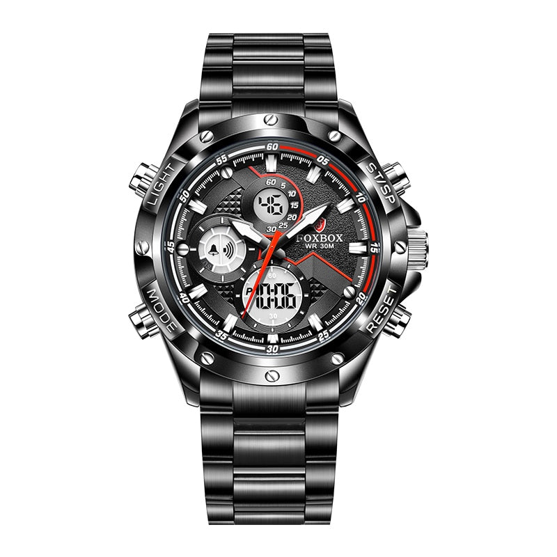 Foxbox Sport Mens Watches Top Brand Luxury Dual Display Quartz Watch For Men Military Waterproof Digital Electronic Watch The Clothing Company Sydney