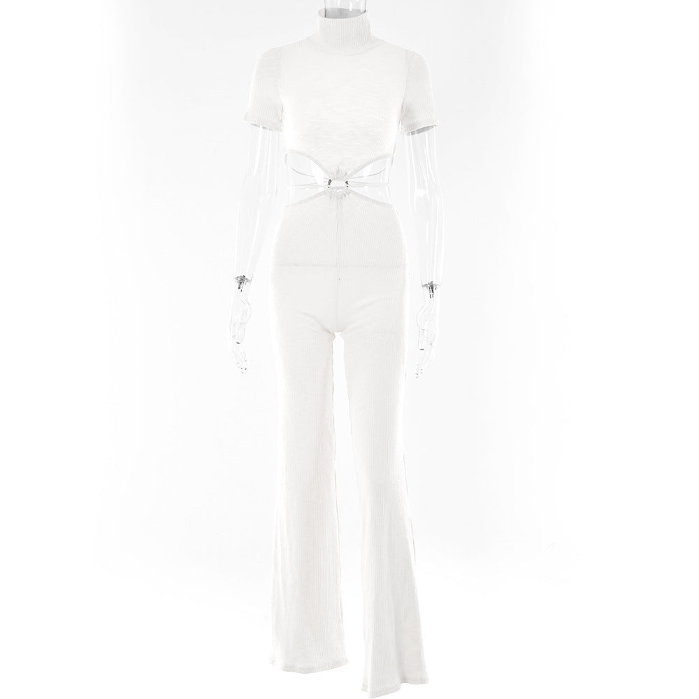 Cotton Backless Cutout Bandage Jumpsuits Flare Pants Rompers Club Party One Piece Outfits Overalls The Clothing Company Sydney