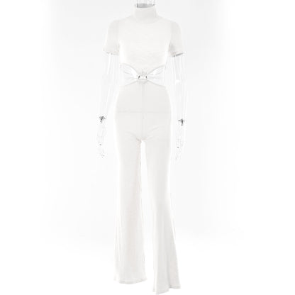 Cotton Backless Cutout Bandage Jumpsuits Flare Pants Rompers Club Party One Piece Outfits Overalls The Clothing Company Sydney
