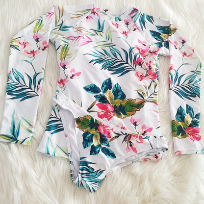 Long Sleeve Swimsuit Floral Print Bikini Bathing Suit Tankini Set Two-Piece Suits Swimwear  Bikini Set The Clothing Company Sydney