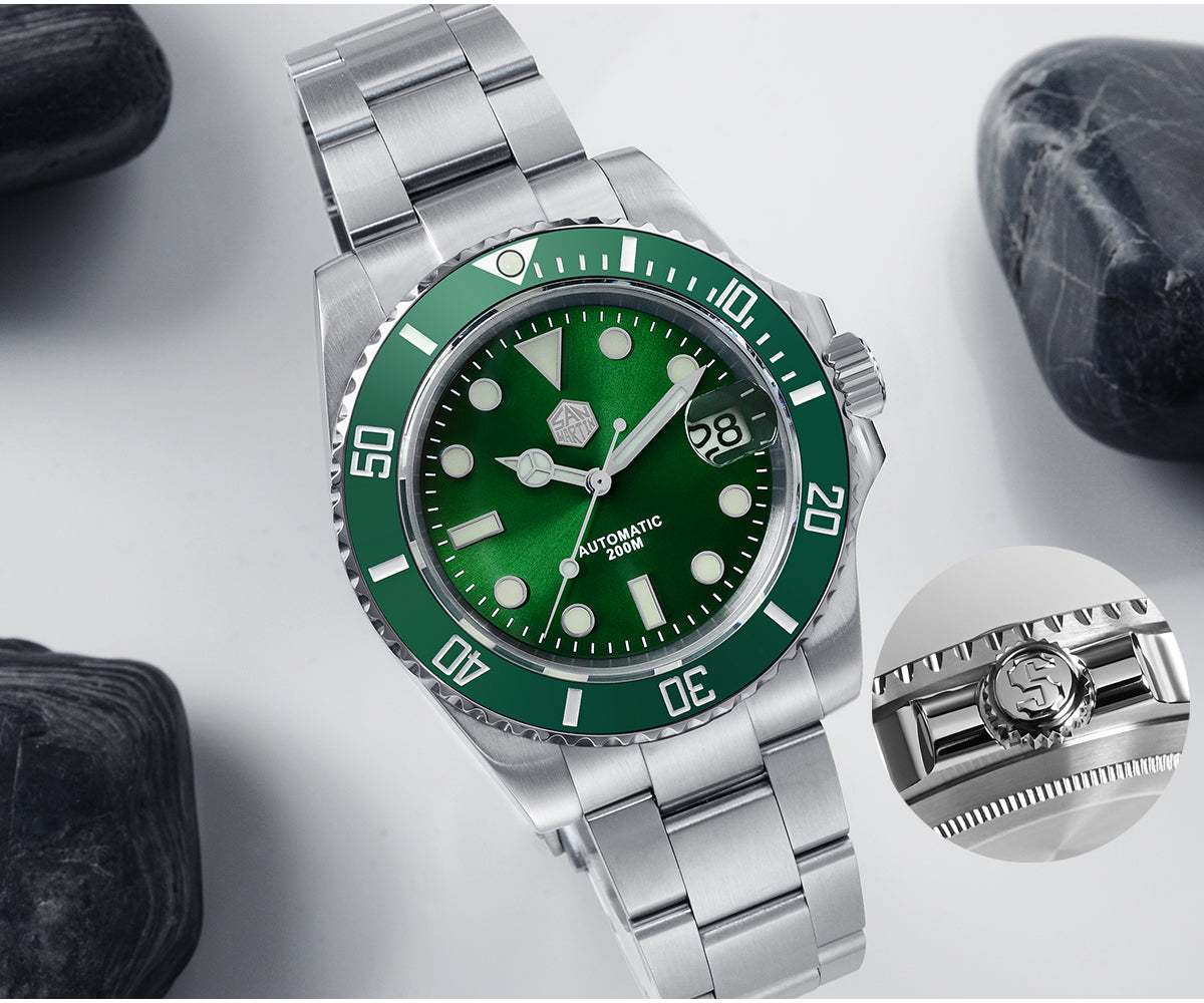 San Martin 40.5mm Water Ghost V3 Sub Diver Luxury Men's NH35 Automatic Mechanical Business Wristwatches Sapphire 20Bar Watch The Clothing Company Sydney