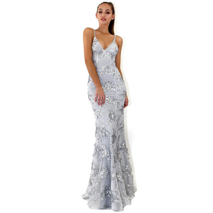 Cosy Dress Latest Party Cocktai Prom V-Neck Backless Spaghetti Strap Sleeveless Sequined Wedding Maxi Formal The Clothing Company Sydney