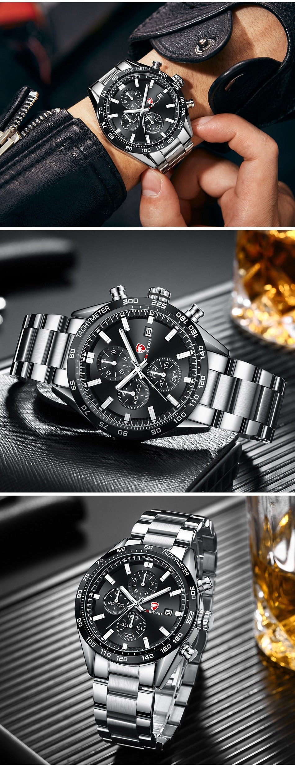 CHEETAH Men's Top Luxury Brand Stainless Steel Business Quartz Watches Chronograph Casual Sport Wrist Watches for Men The Clothing Company Sydney