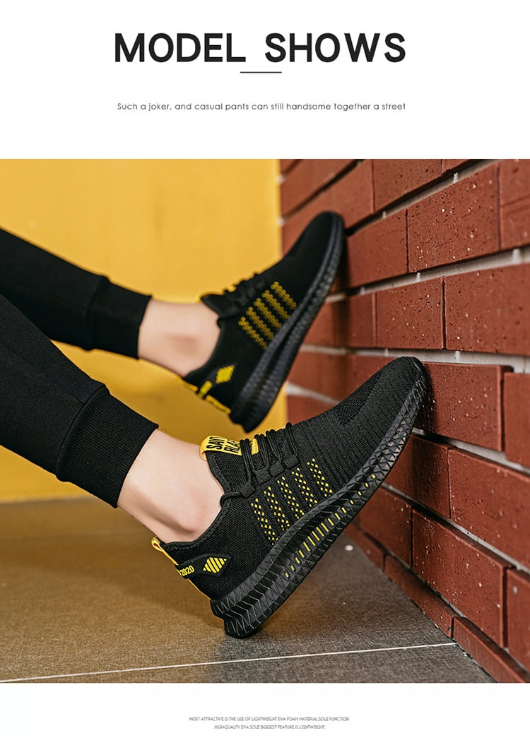 Men's Sneakers Shoes Lightweight Breathable Running Walking Yoga Sports Footwear Soft Sole Lace-up Shoes The Clothing Company Sydney