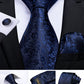 Classic 100% Silk Men's Ties 8cm Blue Plaid Dot Striped Business Necktie Handkerchief Wedding Party Tie Set The Clothing Company Sydney