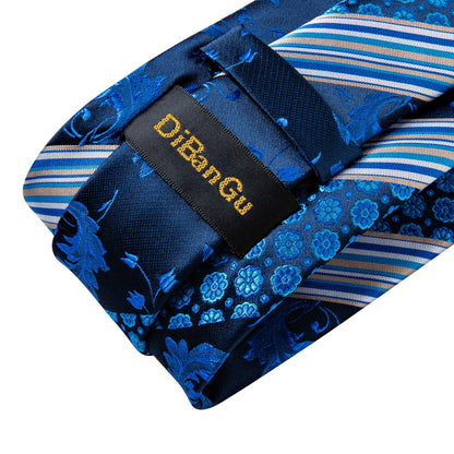 Classic 100% Silk Men's Ties 8cm Blue Plaid Dot Striped Business Necktie Handkerchief Wedding Party Tie Set The Clothing Company Sydney