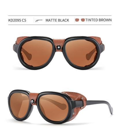 Luxury Steampunk Pilot Sunglasses Men and Women Shield Glasses UV400 Protection The Clothing Company Sydney