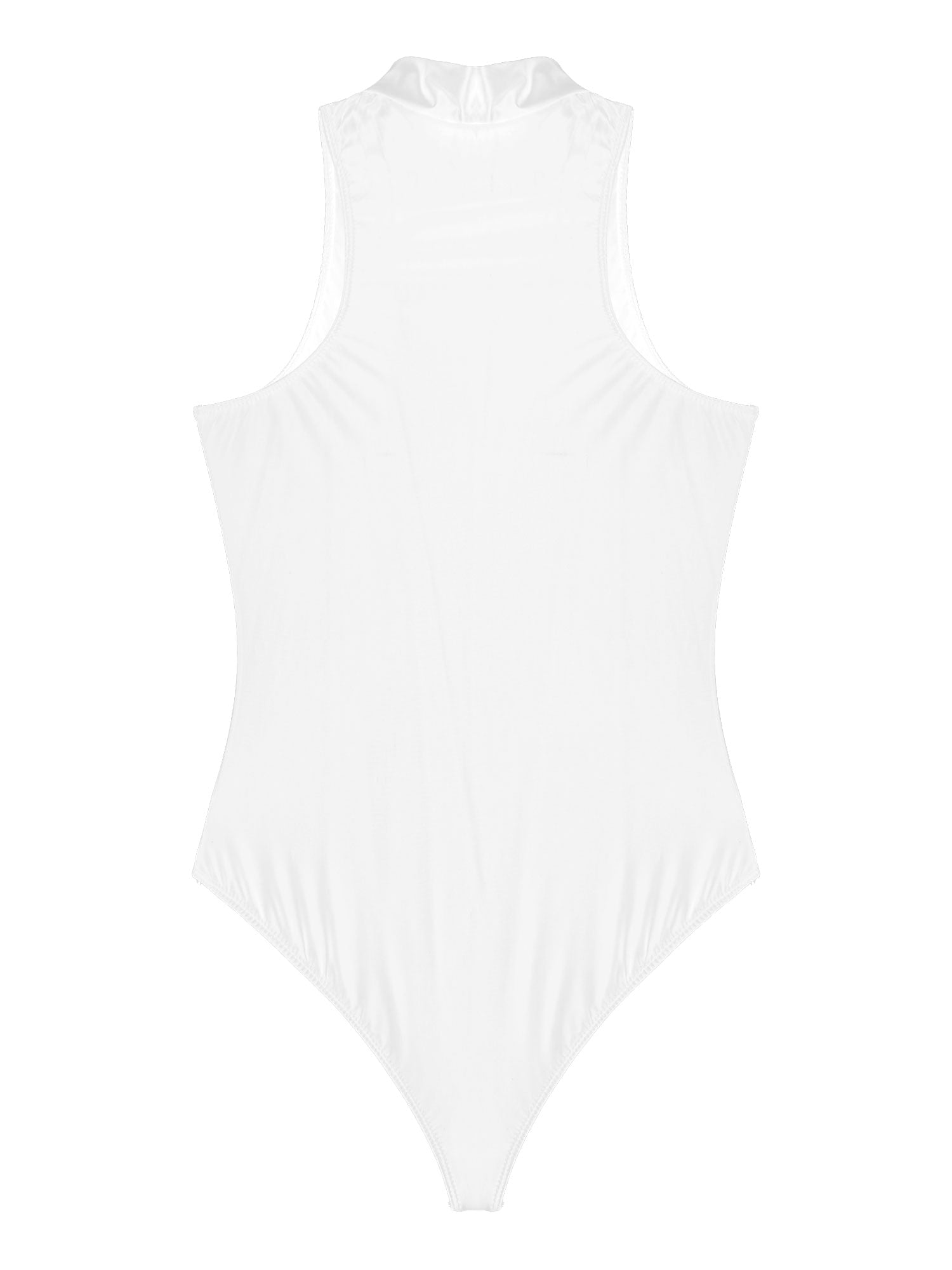Women's Bodysuit Glossy Sleeveless Bodysuit Jumpsuit Solid Color Double Zipper Front Leotard High Cut Clubwear Nightwear The Clothing Company Sydney