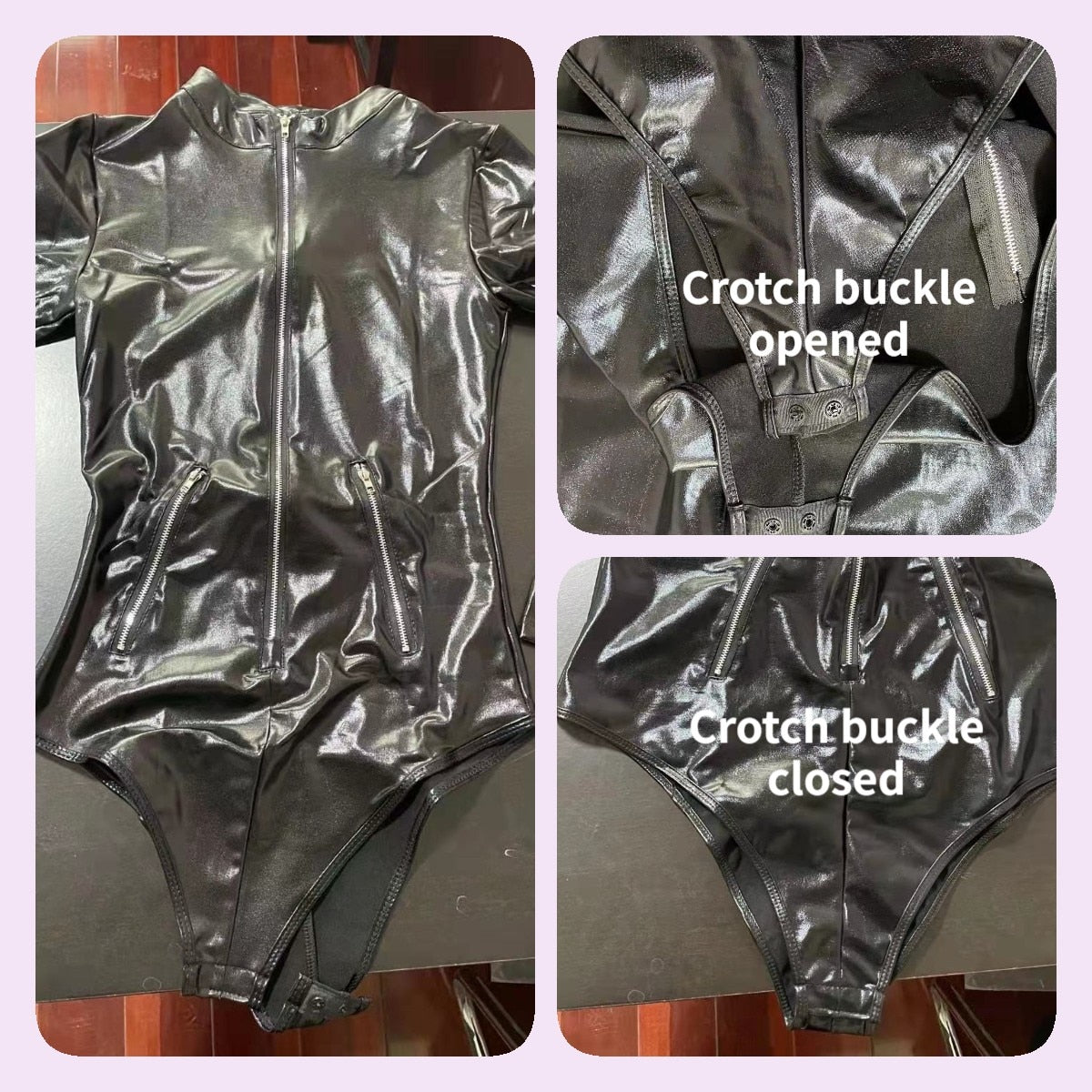 Long Sleeve Plus Size Female Bodysuit Lingerie Front Zipper Underwear Ladies Latex Catsuit Spandex Leotard The Clothing Company Sydney