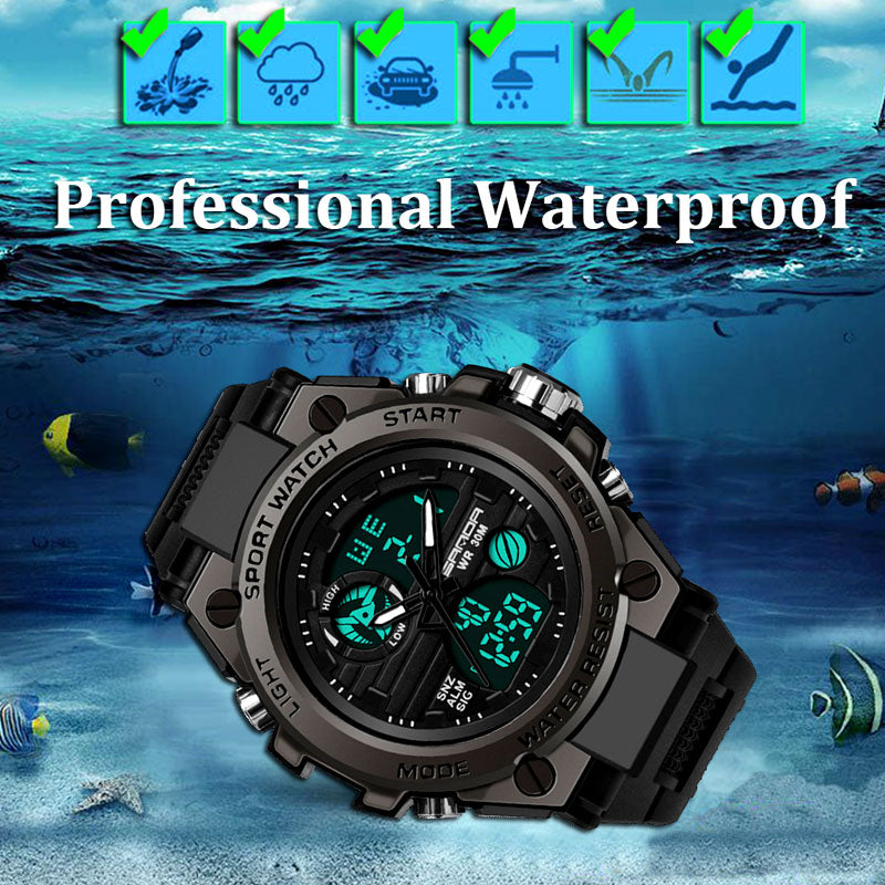 Sanda Military Army Sport Style Wristwatch Dual Display Men's Watch Clothing Company Sydney
