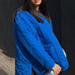 Women's Winter Blue Oversize Puffer Casual Fashion Warm Cotton Button Down Quilted Coat  Loose Jacket The Clothing Company Sydney