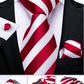 Designer Wedding Men's Tie Red  Solid Striped Paisley Neckties For Men Business Hanky Cufflinks Tie Set The Clothing Company Sydney