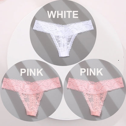 3 pack G-string Thong Panties Lace Floral Underwear Transparent Underpants Lingerie Briefs The Clothing Company Sydney