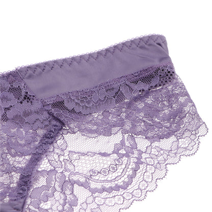 Ultra-Thin Gathered Plus Size Bowknot Floral Underwear Lace Strap Bra + Panties + Garte 3 Piece set The Clothing Company Sydney