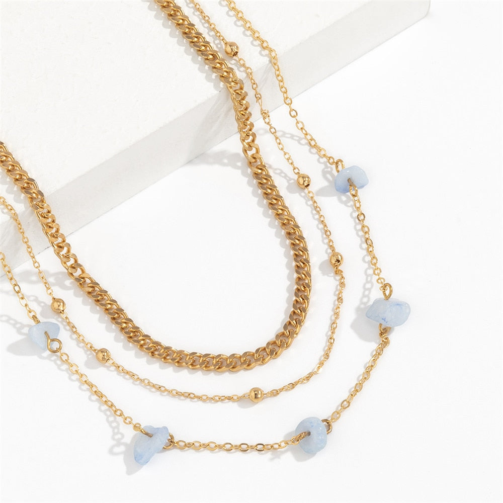 Cosysail 2Pcs/Set Simple Bead Waist Chain Punk Natural stone Thick Chain Belly Chain Beach Summer Holiday Gift The Clothing Company Sydney