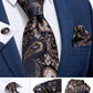 Classic 100% Silk Men's Ties 8cm Blue Plaid Dot Striped Business Necktie Handkerchief Wedding Party Tie Set The Clothing Company Sydney
