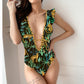 Ruffle One Piece Swimsuit Swimwear Female High Cut Brazilian Bather Monokini Bathing Suit Beachwear The Clothing Company Sydney