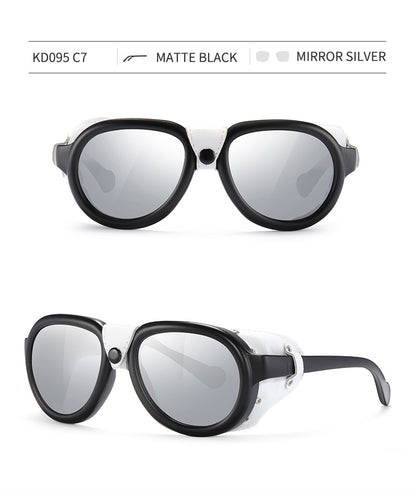 Luxury Steampunk Pilot Sunglasses Men and Women Shield Glasses UV400 Protection The Clothing Company Sydney