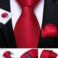 Designer Wedding Men's Tie Red  Solid Striped Paisley Neckties For Men Business Hanky Cufflinks Tie Set The Clothing Company Sydney