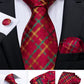 Designer Wedding Men's Tie Red  Solid Striped Paisley Neckties For Men Business Hanky Cufflinks Tie Set The Clothing Company Sydney