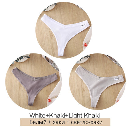 3 pack/Set Women's Cotton Mix Thongs Panties Low Waist G-String Briefs Ladies Brazilian Lingerie Girls Breathable Intimates The Clothing Company Sydney
