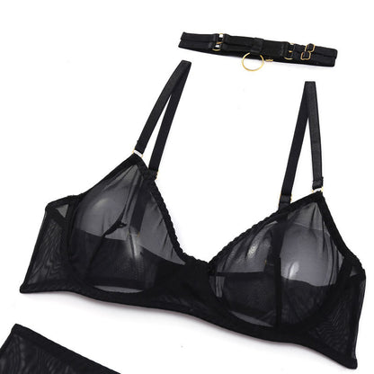 4 Piece Lingerie Underwear Bra Garters Brief Sets Transparent Lace Seamless Panties Set The Clothing Company Sydney