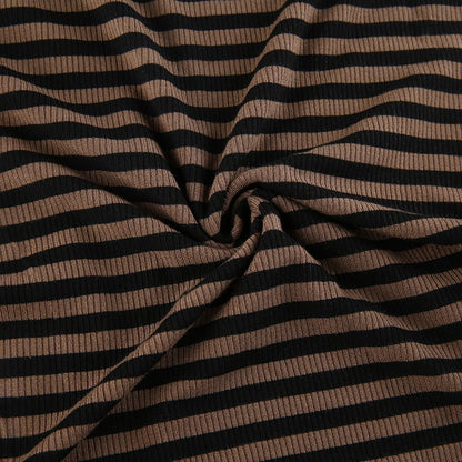 Y2K Striped Crop Top Hooded Short Sleeve T Shirt Women's Cute Retro Brown Summer Tee Casual Tshirt The Clothing Company Sydney