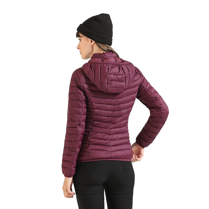 Winter Women Thin Padded Puffer Jacket Coat Short Parka Outdoor Warm Clothing Portable Ultralight  Outerwear The Clothing Company Sydney