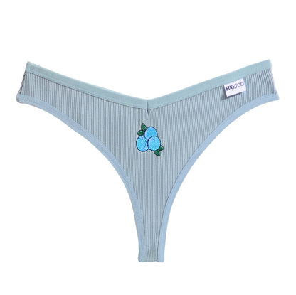Fruit Embroidery Panties Cotton G-String Underwear Thong Lingerie Underpants T-Back Pantys Intimates Panties The Clothing Company Sydney