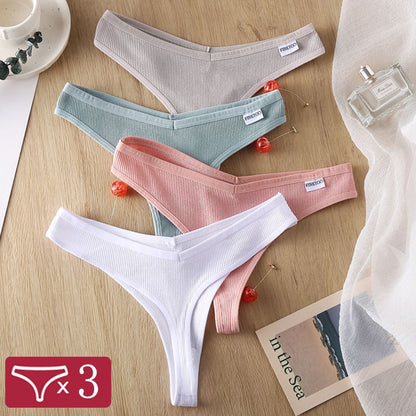 3 pack/Set Women's Cotton Mix Thongs Panties Low Waist G-String Briefs Ladies Brazilian Lingerie Girls Breathable Intimates The Clothing Company Sydney