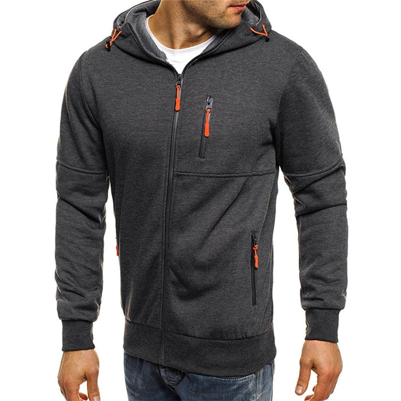 Men's Casual Hoodies Zipper Fashion Hooded Jacket Brand Solid Color Hoodie Sweatshirt The Clothing Company Sydney