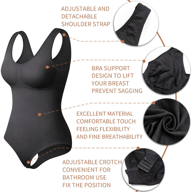 Bodysuit Shapewear Seamless Body Shaper Tummy Control Corset Top Women's Sheath Waist Trainer Abdomen Shaper The Clothing Company Sydney
