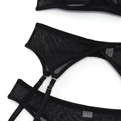 4 Piece Lingerie Underwear Bra Garters Brief Sets Transparent Lace Seamless Panties Set The Clothing Company Sydney